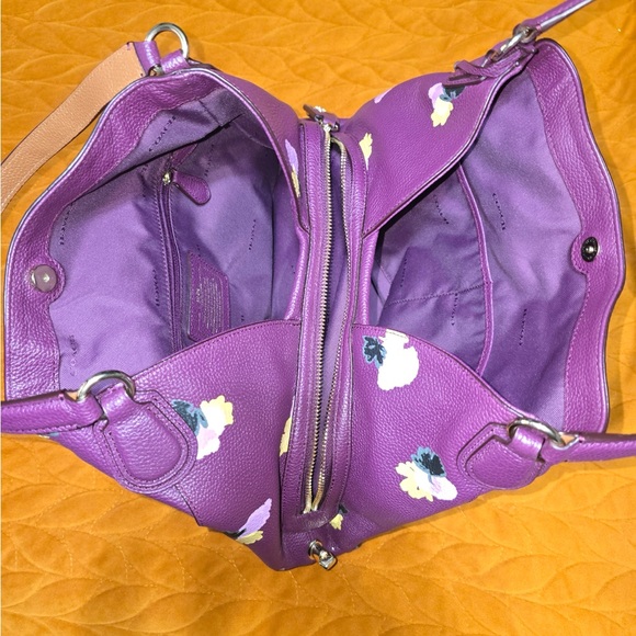 Coach Purple Floral Shoulder Bag - Picture 4 of 5